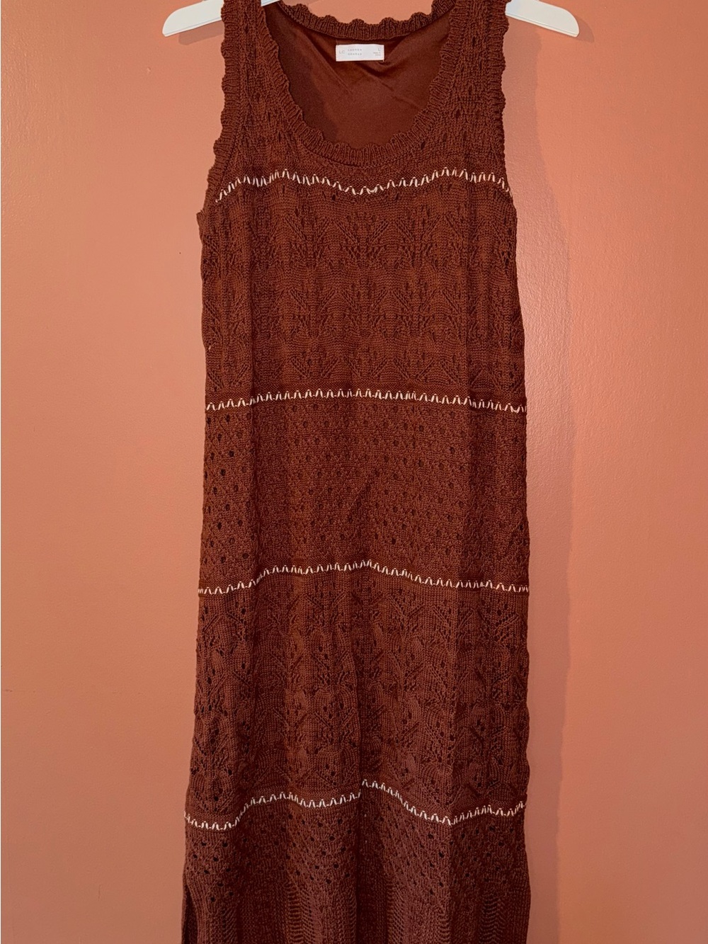 LC Lauren Conrad Rust Knit Midi Dress